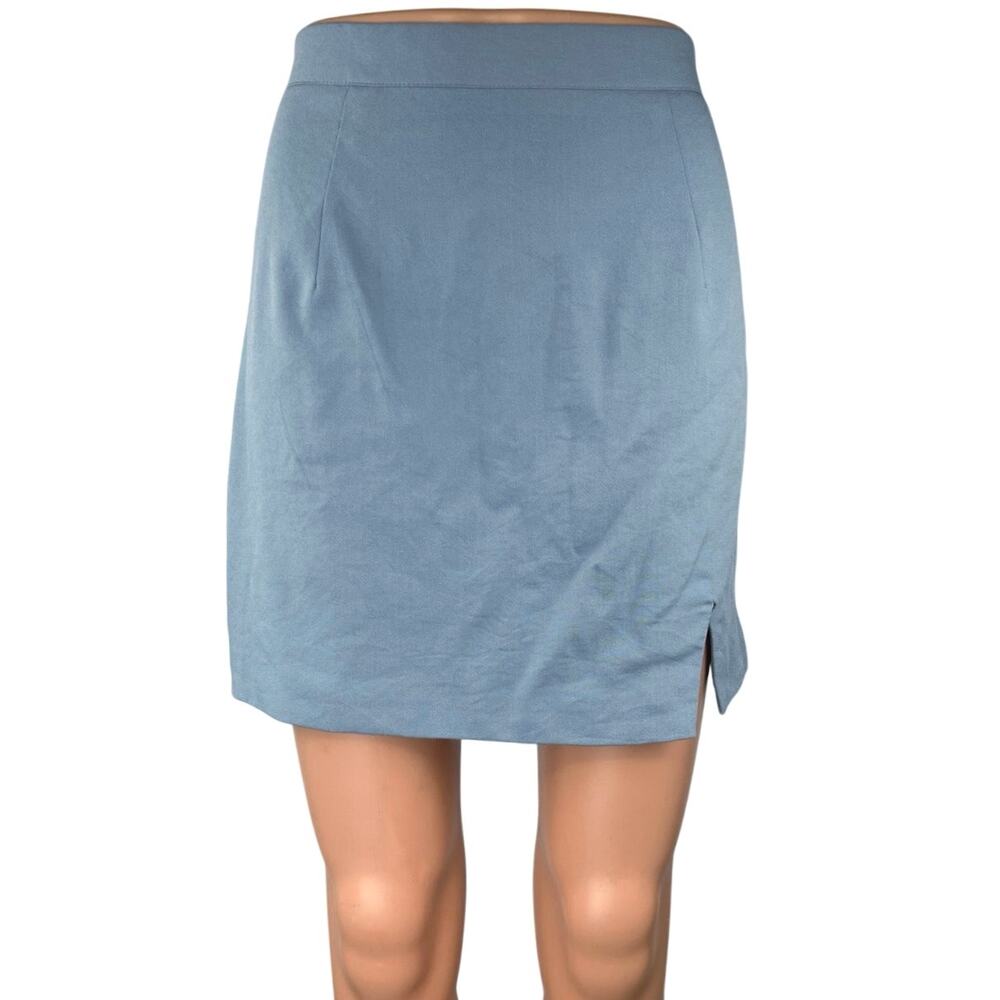 Princess Polly Women's Blue High Waist Casual Slit Mini Straight Pencil Skirt 8